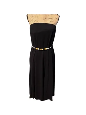 Free People Beach Peyton Tube Dress with White Rope/Beaded Belt Size L thumbnail 3