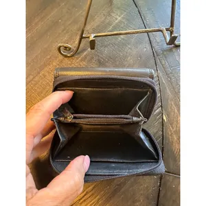 Rolfs Black Genuine Leather Trifold Wallet Zippered‎ Coin Pocket Compact Womens thumbnail 5