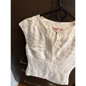 Ted Baker White Sleeveless Top button front women's 6 thumbnail 2