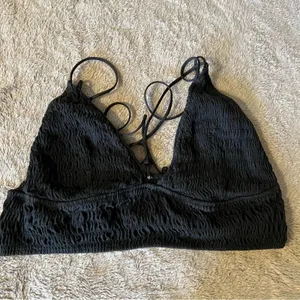 Victoria’s Secret PINK Black Seersucker Bralette Bra Top Size Medium thumbnail 2