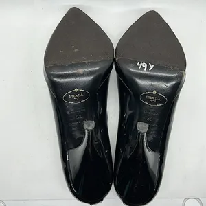 Prada Authenticated Black Patent Leather Stiletto Heel Shoes **Sz 38/US Size 8** thumbnail 9