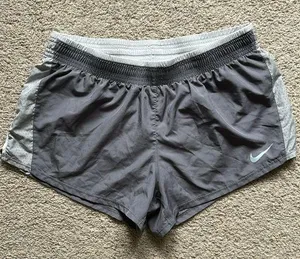 Nike women’s‎ dri-fit shorts size: L color: Gray/White thumbnail 1