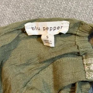 Boho Olive Green‎ Boho Halter Top Small Embroidered Peplum Tank Blouse Fairycore thumbnail 3