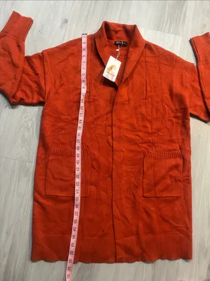 Pretty Garden Open-Front Women's Cardigan‎ Sweater in Rust Orange thumbnail 6