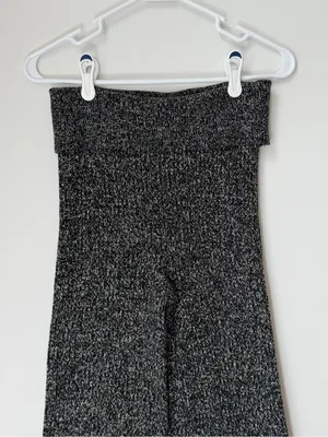 Aerie Sweater Pants Flare Gray Thick Knit Cozy Loungewear Soft & Stretchy Size S thumbnail 3