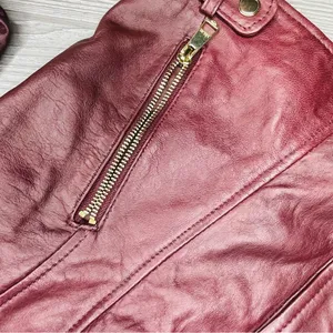 Wilson's Leather brown / red long sleeve soft jacket coat genuine leather large thumbnail 16