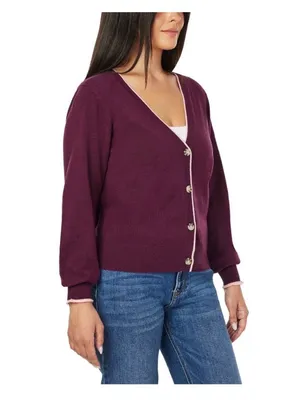 Scotch & Soda Classic Long Sleeve Cardigan Burgundy Size L Classic Preppy Fall thumbnail 7