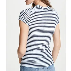 Free People We The Free Women's Size XS Night Sky‎ Top Blue Striped Short Sleeve thumbnail 4