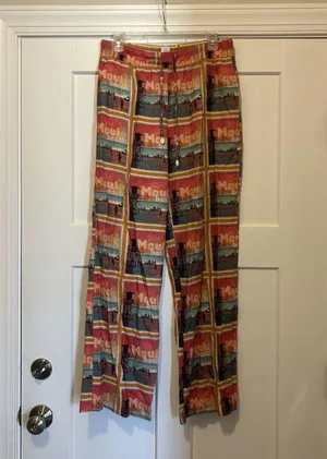 C&C California Maui Beach Linen Pants Size Medium Drawstring Elastic Waist Boho thumbnail 1