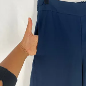 Madewell Wide Leg Cropped Pants Navy Blue Elastic Waist‎ Pockets Womens thumbnail 5