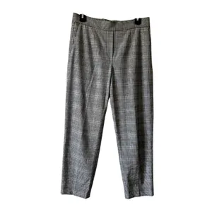 Aritzia Babaton Conan Pants Cropped Gray Check High Rise Pull On Plaid Size 8 thumbnail 3