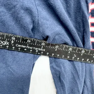 Y2K‎ Hollister Top Women Large Graphic Tee Navy Printed Long Sleeve Stripe Cuff thumbnail 4