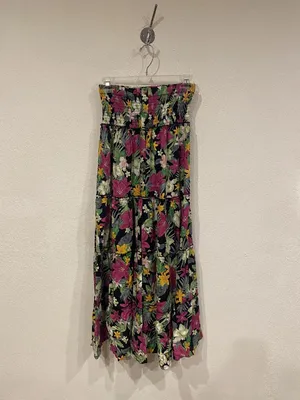 Lulus Tropical Trends Skirt Womens XS Multicolor Floral Smocked Maxi thumbnail 2