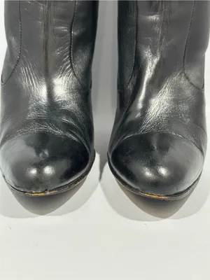 Cole Haan Nydia Black Tall Stretch Nappa Leather Boots 7B Made in Italy Luxury thumbnail 5