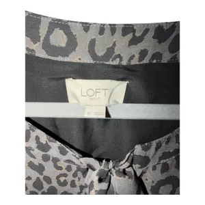 Loft Gray/Black Leopard‎ Print Babydoll Dress, Medium thumbnail 5