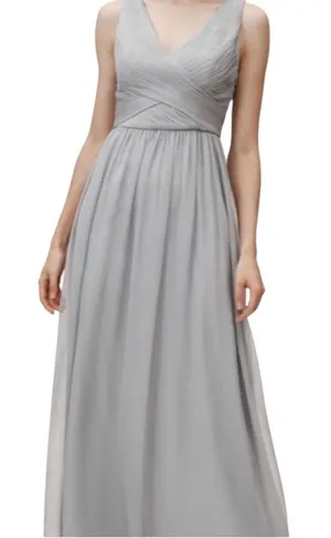 BHLDN ANTHRO Neutral Gray Formal MINIMALIST CHIC ETHEREAL Floor Maxi Dress L thumbnail 1