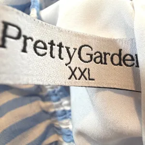 PrettyGarden Wide Leg Striped Drawstring Pants Elastic Waist Blue White Size XXL thumbnail 3