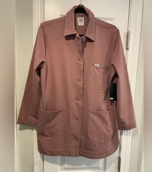 NWT Lee Layers Size XS Mauve Long Sleeve Button Front Collared Shacket Shirt thumbnail 1