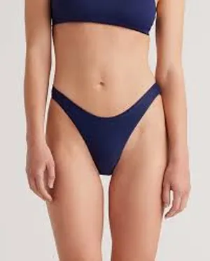 QUINCE Italian High Leg Bikini Bottom MINIMALIST Swimsuit Black Size Small S thumbnail 1