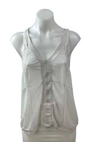 Alo Yoga Women's White V Neck Sleeveless Sports Athletic Activewear Tank Top M thumbnail 1