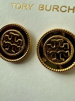 Tory Burch | Gold Plated Logo Button Earrings thumbnail 3