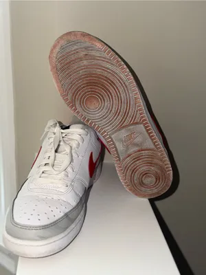 Nike Court Vision Low White Red Grey Sneakers Women’s 8.5 thumbnail 3