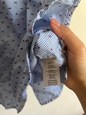 Tommy Hilfiger Blue 100% Cotton Gingham Plaid Embroidered Top Large Coastal thumbnail 4
