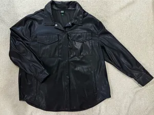 Leather Button-Up  thumbnail 1