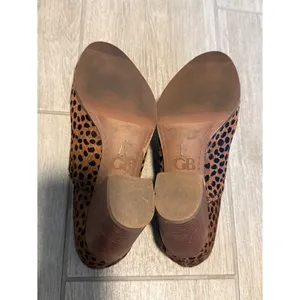 GB Giani Bini Leopard Print Calf Hair Shooties Brown Block Heel‎ Booties Size 8 thumbnail 8