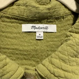 NWOT Madewell Quilted Crop Shirt-Jacket Shacket Button Down Green‎ NJ607 Medium thumbnail 8