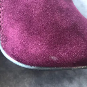 JustFab Burgundy, Blush & Black Suede Block Heel Ankle Boots thumbnail 4