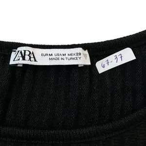 Zara Black Knit Sheer T-shirt Women Basic Top Size Medium | 67-37 thumbnail 3