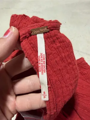 Free people Red Textured tank tunic small valiant poppy MSRP$148 thumbnail 8