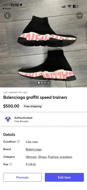 Balenciaga Speed Trainers Graffiti Knit Black Pink thumbnail 7