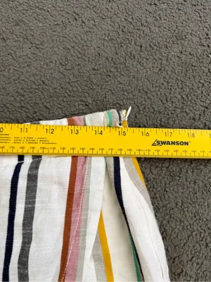 Free People White Mini Skirt with Multicolor Vertical Stripes thumbnail 11