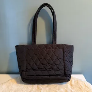 Vera Bradley Large Quilted Black Tote Bag thumbnail 5