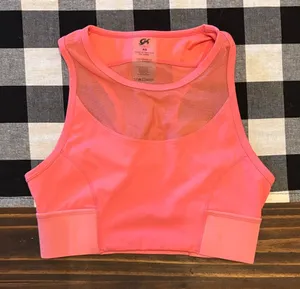 Gk as adult small Neon Coral Racerback Sports Bra thumbnail 1