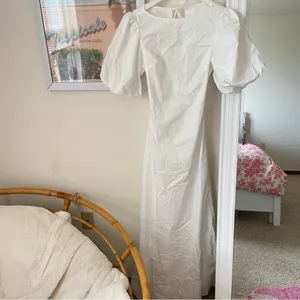 NEW PEPPERMAYO Judy Maxi Puff Sleeve Maxi Dress in White thumbnail 3