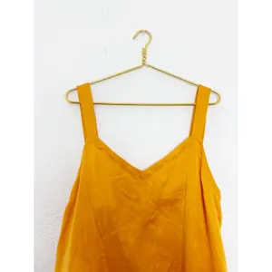 Anthropologie Floreat Tangerine Silk Cross Tank Top Camisole Blouse Cami Large thumbnail 5