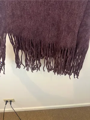 Free People Oversized Soft Fringe Women’s Scarf Plum Purple thumbnail 3