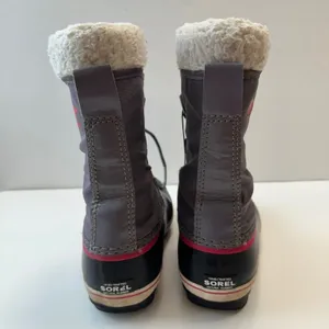 Sorel Waterproof Winter‎ Snow Boots Faux Fur Trim Lace Up Gray Pink Women Size 5 thumbnail 6