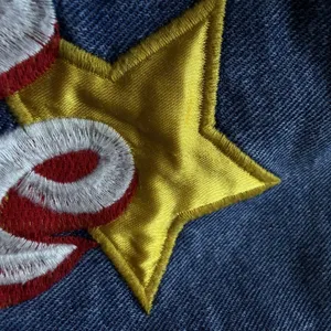 Y2k Sunshine Stars Embroidered Denim Jean Jacket Size Medium‎ Cropped thumbnail 12