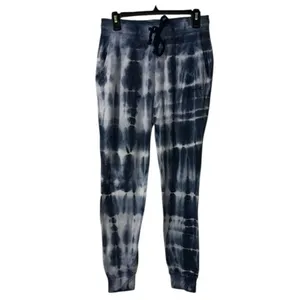 Pink Victoria Secret Tye Dye Blue and White Jogger Sweatpants (Size Small) thumbnail 3