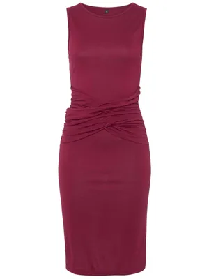 VENUS Sleeveless Ruched Midi Dress - Berry thumbnail 7