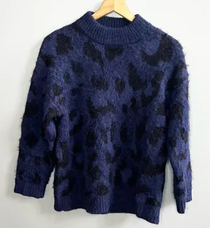 Kate Spade Leopard Print Alpaca Wool Blend Sweater Size Small thumbnail 1