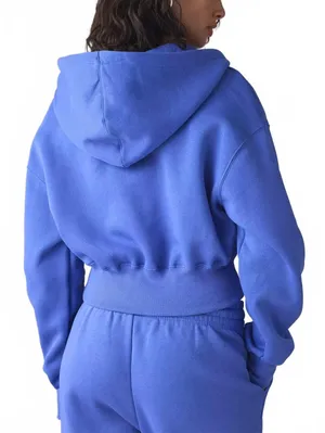 Nike Sportswear Phoenix Fleece Loose Full-Zip Cropped Hoodie NWT Light Blue Med thumbnail 2