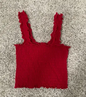 Hollister ruched red cropped tank thumbnail 1