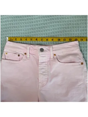 Levis Cuffed Wedgie Shorts Womens 27 Pink Denim Jean Button Fly High Waist Boho thumbnail 7