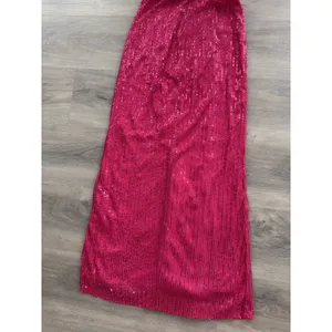 Just Quella Women's Hot Pink Sequins Deep V Neck Side Cutouts Long Formal Dress Size 0-2 thumbnail 7