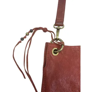 Vintage Fossil Womens Red Leather Shoulder Bag Purse SKU 7234 thumbnail 5